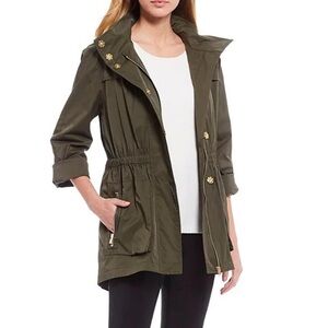 Ciao Milano (Antonio Melani) Erin Drawstring Waist Cargo Pocket Raincoat - S